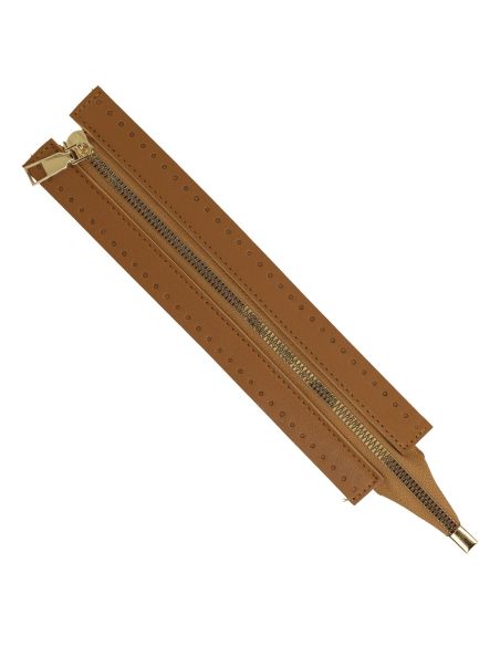 Fermeture à glissière spéciale sac en simili 30 cm - Camel