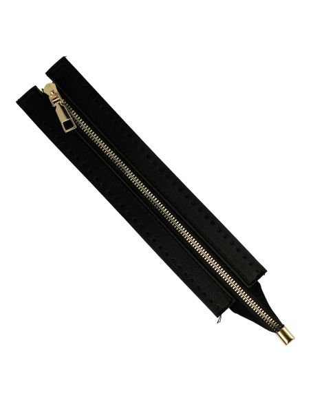 Fermeture à glissière spéciale sac en simili 30 cm - Noir