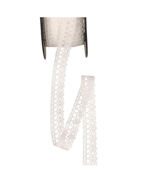 Dentelle coton tortue 13mm - Blanc
