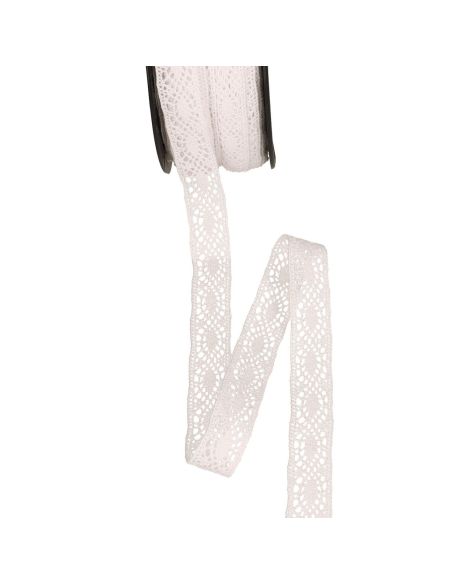 Dentelle coton entre deux 14 mm - Blanc