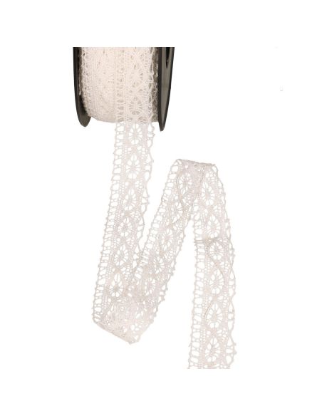 Dentelle coton Rosalie 21 mm - Blanc