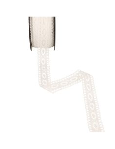 Dentelle coton entre deux Marguerite 21 mm - Blanc