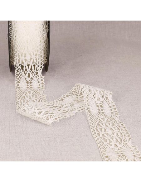 Dentelle coton Stella 48 mm - Blanc