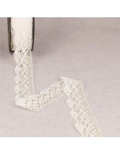 Dentelle coton Ondine 31 mm - Blanc