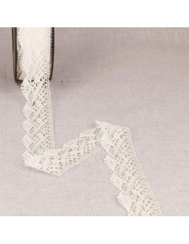 Dentelle coton Ondine 31 mm - Blanc