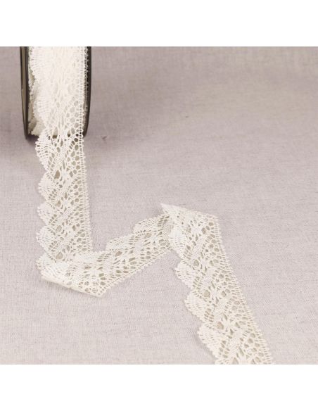 Dentelle coton Ondine 31 mm - Blanc