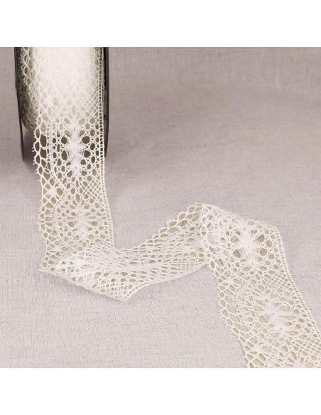 Dentelle coton Aurore 48 mm - Blanc