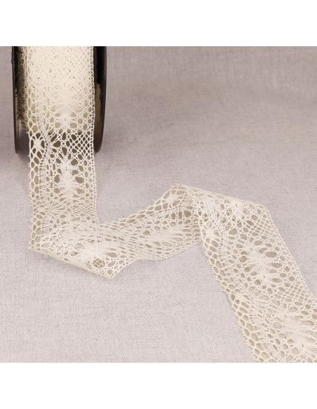 Dentelle coton Aurore 48 mm - Écru