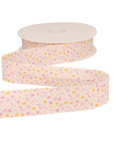 Biais coquillages - Rose clair