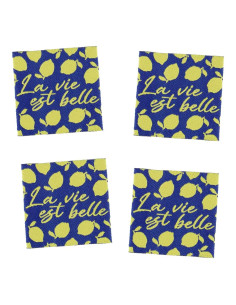 Lot de 4 étiquettes à coudre - La vie est belle