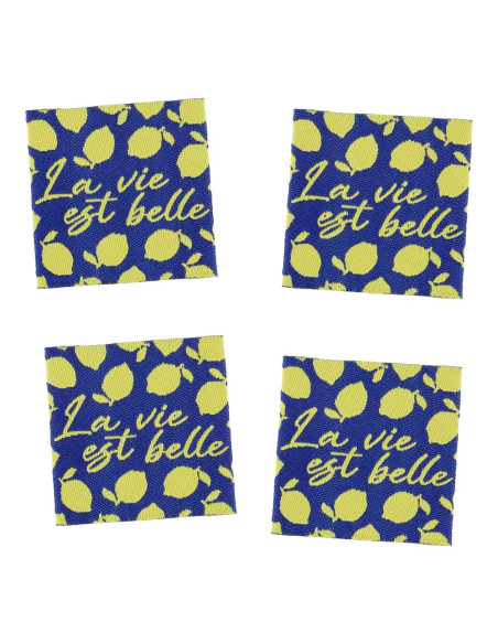 Lot de 4 étiquettes à coudre - La vie est belle