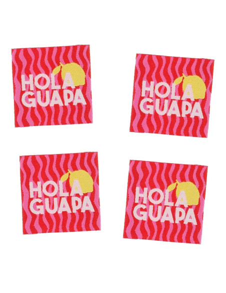 Lot de 4 étiquettes à coudre - Hola guapa