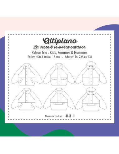 Patron de sweat et veste outdoor kids & adultes - Marmaï Patterns
