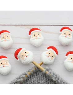Bouchons stoppeurs de mailles pour aiguilles à tricoter - Père noël 2