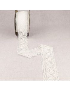 Dentelle coton entre deux Vagues 45 mm - Blanc