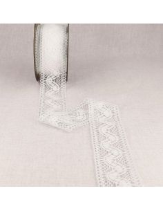 Dentelle coton Sirène 47 mm - Blanc