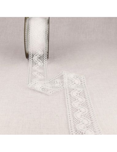 Dentelle coton Sirène 47 mm - Blanc