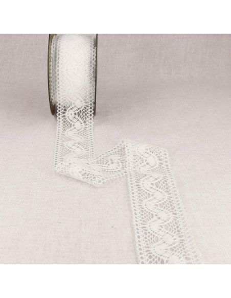 Dentelle coton Sirène 47 mm - Blanc