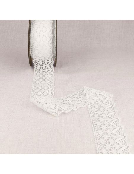 Dentelle coton Natura 51 mm - Blanc