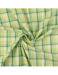 Tissu flanelle tartan écossais - Vert rayures menthe
