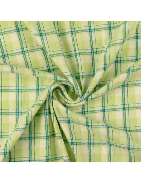 Tissu flanelle tartan écossais - Vert rayures menthe