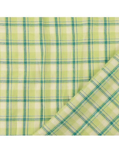 Tissu flanelle tartan écossais - Vert rayures menthe