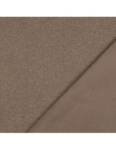 Tissu polaire Teddy double face - Taupe