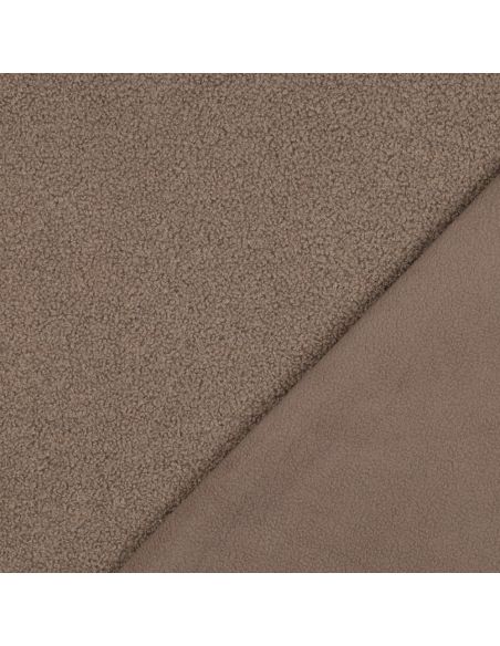 Tissu polaire Teddy double face - Taupe