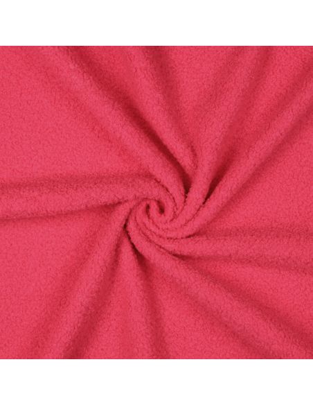 Tissu polaire Teddy double face - Rose fluo