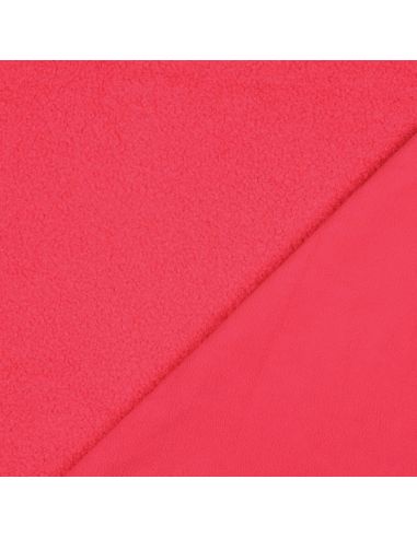 Tissu polaire Teddy double face - Rose fluo