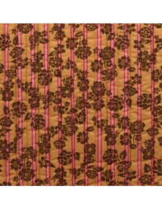 Tissu coton matelassé Alphonse - Pêche et camel 2