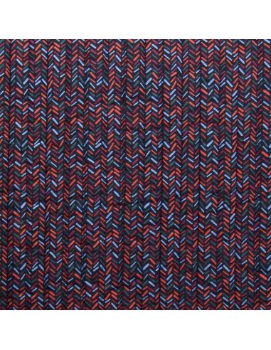 Tissu coton matelassé Lafleur - Beige et bleu