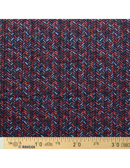 Tissu coton matelassé Lafleur - Beige et bleu