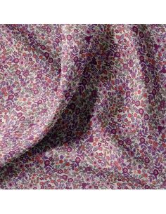 Tissu popeline de coton - Barbara écru et violet