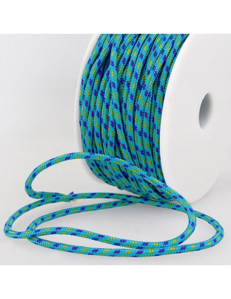 Cordon multicolore sport - Bleu, violet et vert