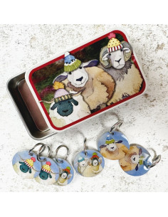 Set de 6 anneaux marqueurs de maille - Mouton heureux