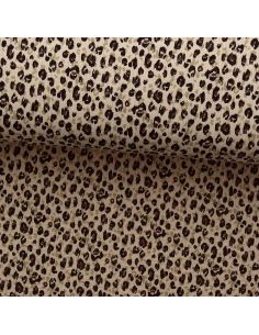 Tissu double gaze imprimé - Karli beige et noir
