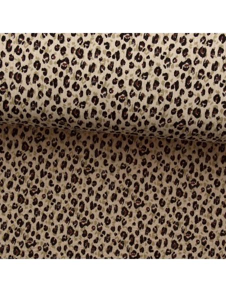 Tissu double gaze imprimé - Karli beige et noir