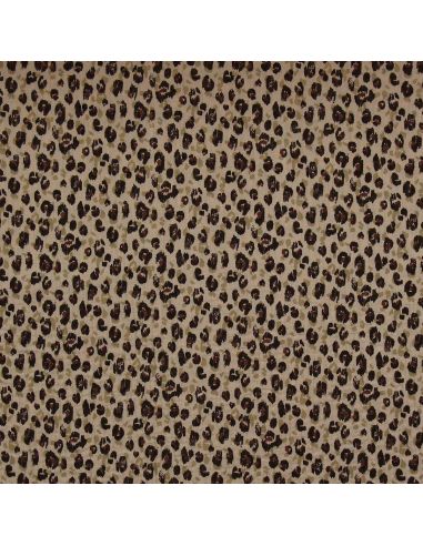 Tissu double gaze imprimé - Karli beige et noir