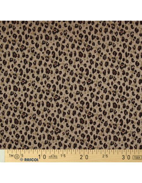 Tissu double gaze imprimé - Karli beige et noir