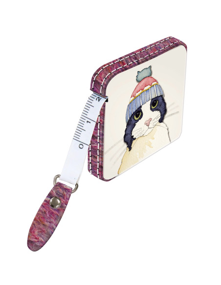 Mètre ruban enrouleur 150 cm - Chat et bonnet