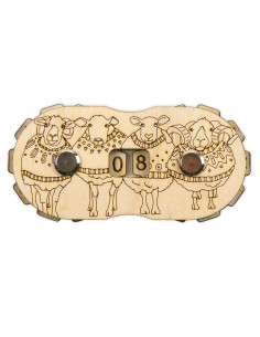 Compteur de rangs en bois - Mouton et pull