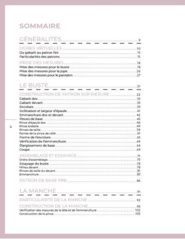 Livre les patrons de base sur mesure