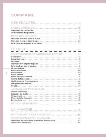 Livre les patrons de base sur mesure