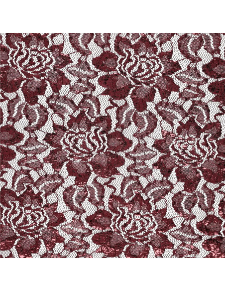 Tissu dentelle métalissée Lisa - Amarante