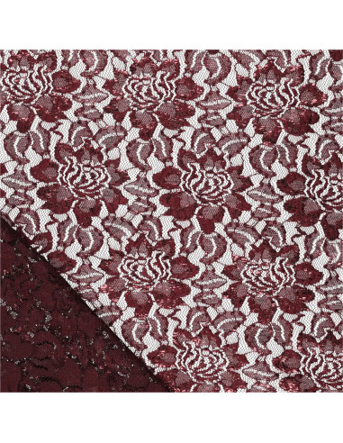 Tissu dentelle métalissée Lisa - Amarante