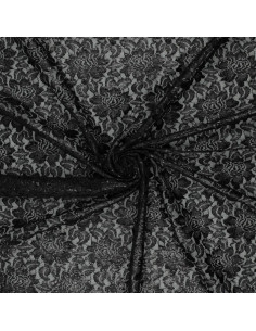 Tissu dentelle métalissée Lisa - Noir