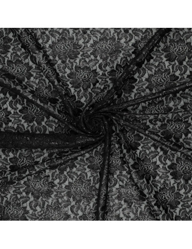 Tissu dentelle métalissée Lisa - Noir