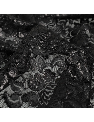 Tissu dentelle métalissée Lisa - Noir