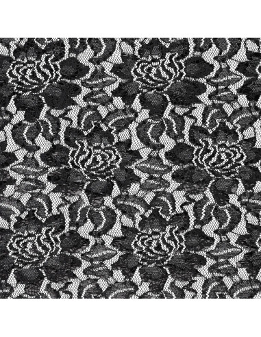 Tissu dentelle métalissée Lisa - Noir